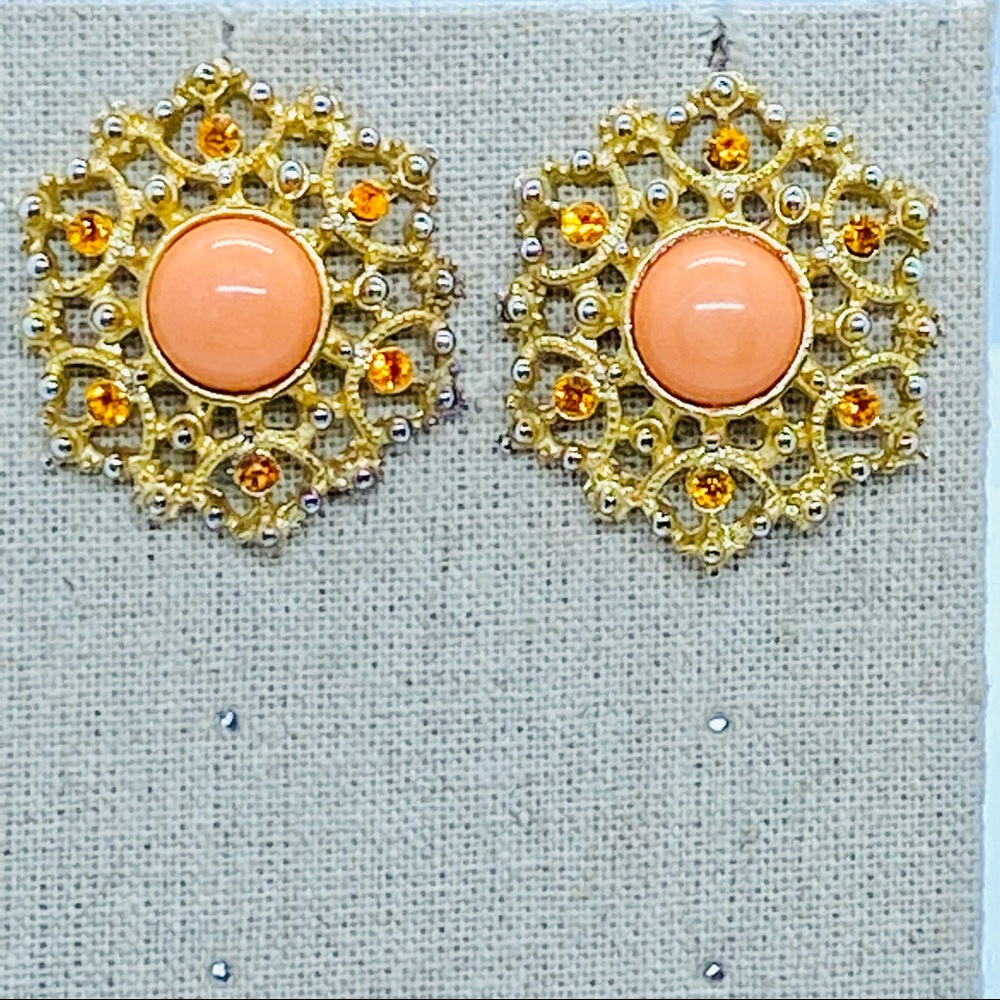 Orange & Gold Stud Earrings 🔥 3 for $20